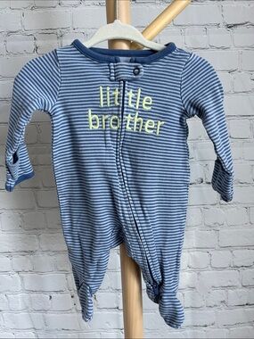 ⭐️⭐️PICK 5 / $20 Carter's Striped Blue 'Little Brother' Footed One-Piece Sleeper